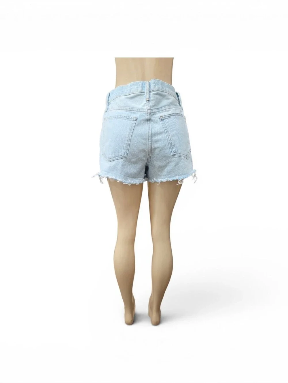 Madewell Essen Wash Relaxed Denim Shorts Light Wash Raw Hem Size 25 DM5801